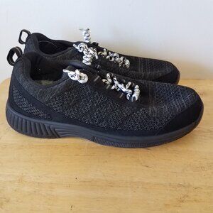 Orthofeet 633 Lava Mens Black Knit Comfort Shoes Sneakers Mens 9 2E EE